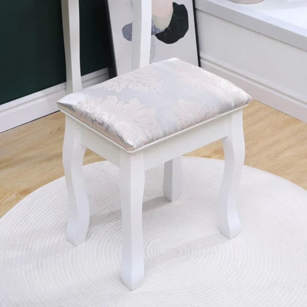 Set masa de toaleta 140x80x40 cm, oglinda si scaun incluse, 5 sertare - imagine 15