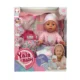 Papusa interactiva, bebelus care bea apa si face pipi, 6 accesorii, biberon, olita, 35 cm - imagine 10