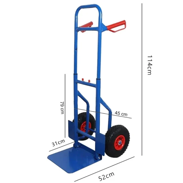 Liza pentru transport, sarcina maxima 80 kg, inaltime ajustabila, 79-114 cm, cadru otel - imagine 8