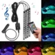 Lumina led rgb interior auto, senzor sunet, 4 benzi autoadezive, 12 v, telecomanda ir - imagine 23