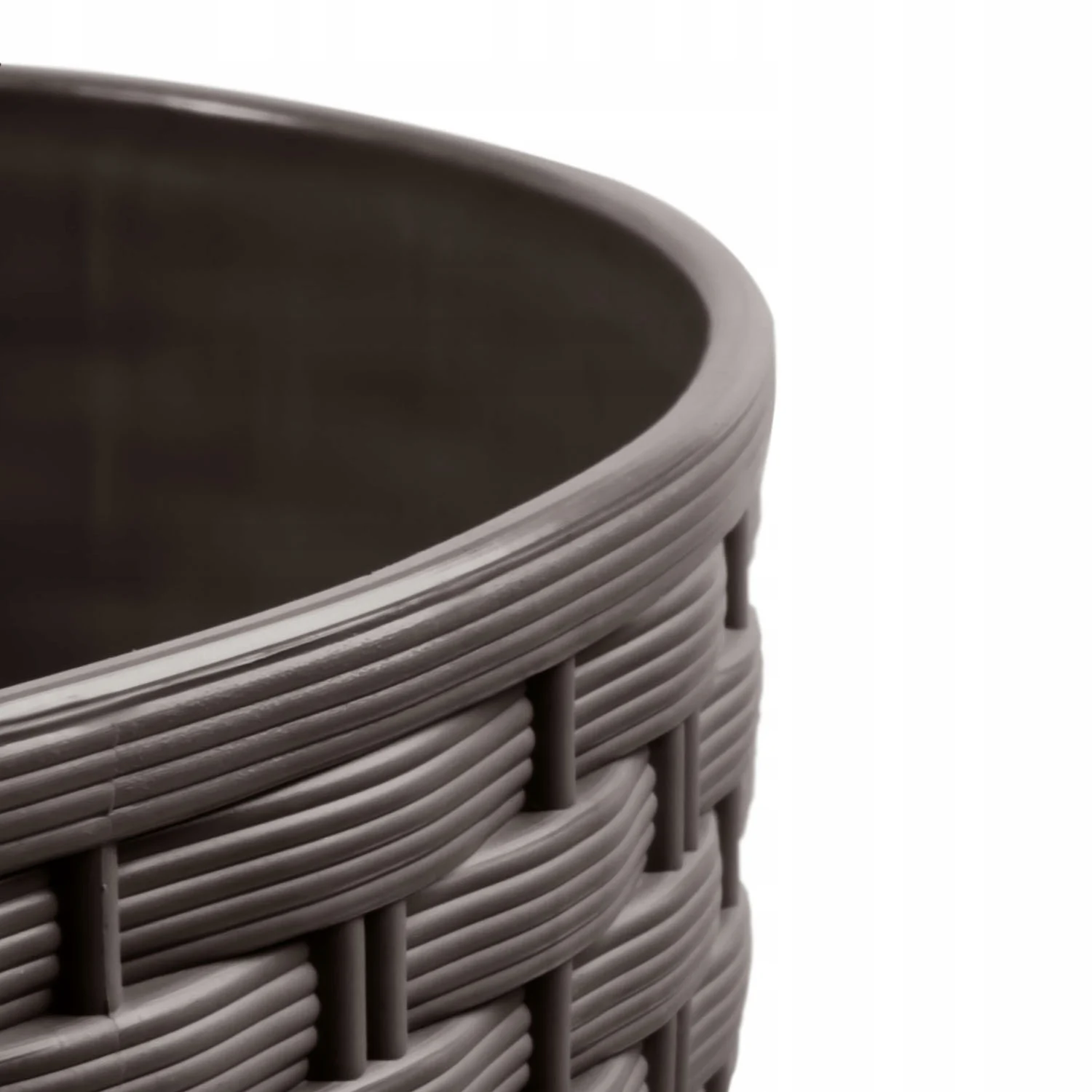 Ghiveci decorativ de flori, Prosperplast, Rato Round, rotund, maro, imitatie ratan, 25x22.4 cm 1 Ghiveci decorativ de flori, Prosperplast, Rato Round, rotund, maro, imitatie ratan, 25x22.4 cm