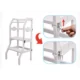 Scaun pliabil pentru copii, inaltator din lemn, 2 in 1 scaun si masa, learning tower - imagine 7