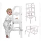 Scaun pliabil pentru copii, inaltator din lemn, 2 in 1 scaun si masa, learning tower - imagine 6