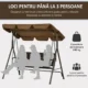 Balansoar gradina, maro si negru, 167x112x153 cm, ratan sintetic, max 240 kg, Terranova - imagine 9