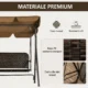 Balansoar gradina, maro si negru, 167x112x153 cm, ratan sintetic, max 240 kg, Terranova - imagine 7