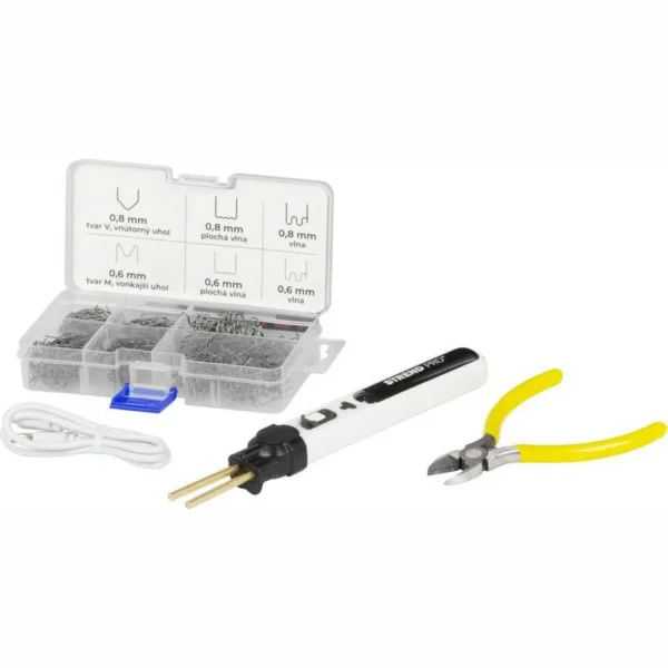 Aparat de lipit/sudat plastic, Strend Pro, cu trusa capse, cleste si geanta, incarcare USB, 2000 mAh - imagine 3