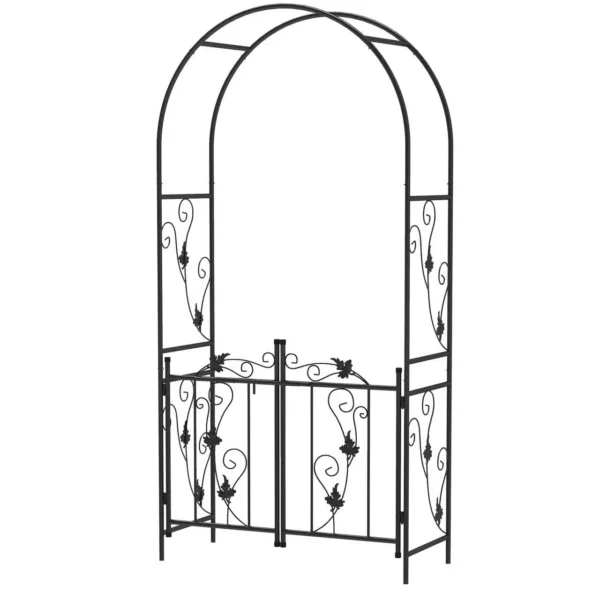 Arcada metalica, pergola pentru gradina, cu portita, 107x45x217 cm - imagine 3