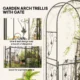 Arcada metalica, pergola pentru gradina, cu portita, 107x45x217 cm - imagine 8