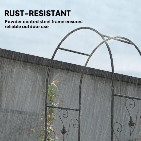 Arcada metalica, pergola pentru gradina, cu portita, 107x45x217 cm - imagine 7