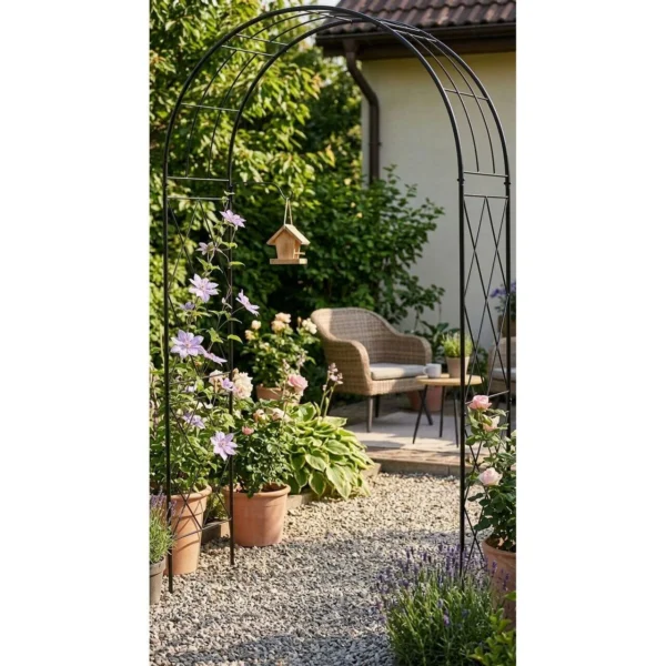Arcada metalica, pergola, pentru gradina, 120x44x219 cm, Strend Pro - imagine 6