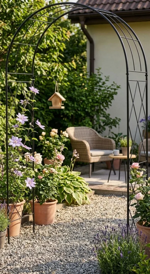 Arcada metalica, pergola, pentru gradina, 120x44x219 cm, Strend Pro - imagine 7