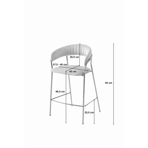 Scaun de bucatarie/bar, Artool, Badia, catifea neagra, picioare metal auriu, 46x45x94 cm - imagine 2