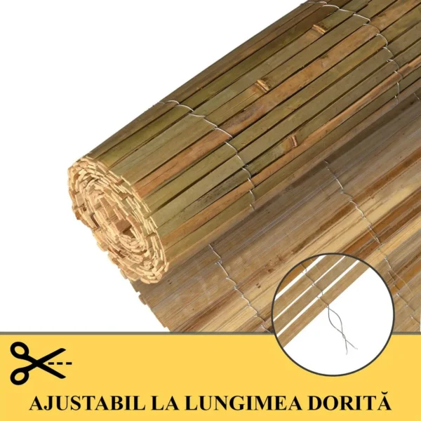 Gard/paravan din bambus natural, 5x1 m - imagine 3