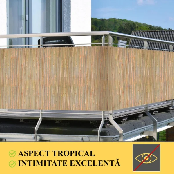 Gard/paravan din bambus natural, 5x1 m - imagine 4