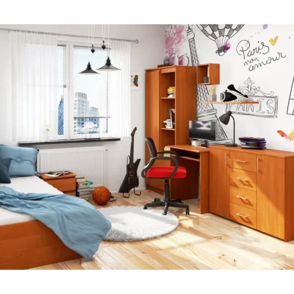 Birou calculator, placa laminata, raft tastatura, arin, 68x51x74 cm, Oly - imagine 2