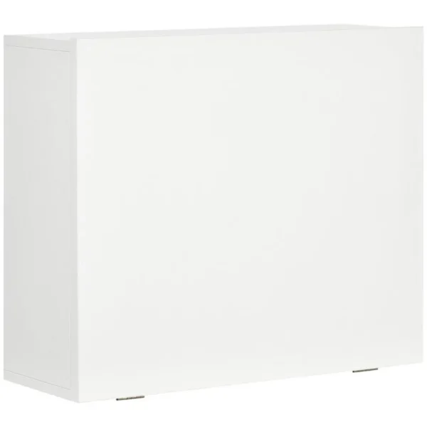 Birou de perete, suspendat, pliabil, MDF, cu raft, alb, max 40 kg, 60x21.5x50 cm - imagine 2