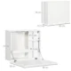 Birou de perete, suspendat, pliabil, MDF, cu raft, alb, max 40 kg, 60x21.5x50 cm - imagine 9