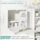 Birou de perete, suspendat, pliabil, MDF, cu raft, alb, max 40 kg, 60x21.5x50 cm - imagine 7