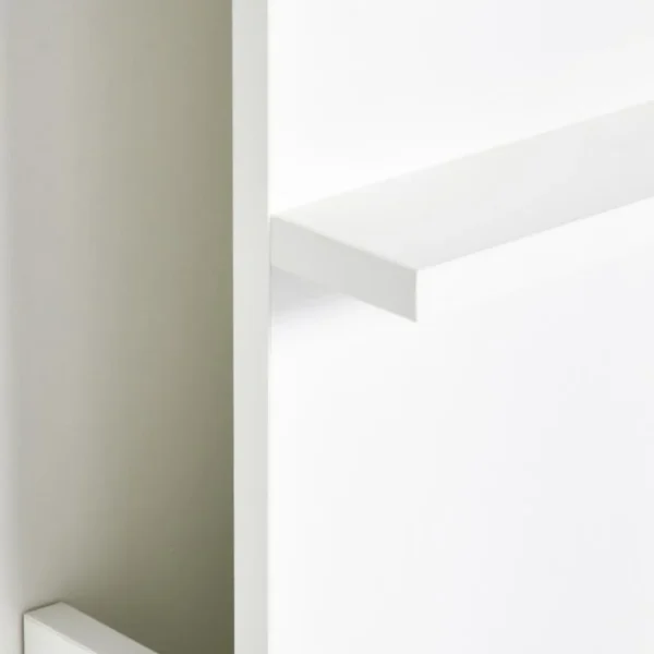 Birou de perete, suspendat, pliabil, MDF, cu raft, alb, max 40 kg, 60x21.5x50 cm - imagine 4