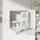 Birou de perete, suspendat, pliabil, MDF, cu raft, alb, max 40 kg, 60x21.5x50 cm - imagine 3