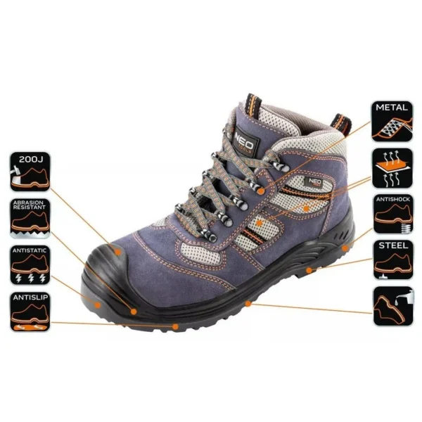 Bocanci de lucru, S1P, SRA, piele caprioara, marimea 41, NEO - imagine 5