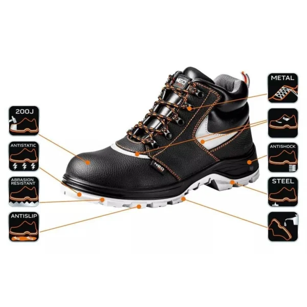 Bocanci de lucru, S1P, SRA, piele, marimea 44, NEO - imagine 8