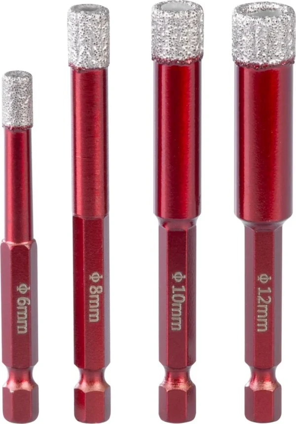 Set burghie diamantate cu ghidaj, 5 piese, 6-8-10-12 mm, HEX, Strend Pro Premium - imagine 8