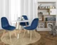Scaun bucatarie/living, catifea si PU, albastru marin, 43x54x81 cm, Colin - imagine 11