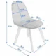 Scaun bucatarie/living, catifea si PU, albastru marin, 43x54x81 cm, Colin - imagine 8