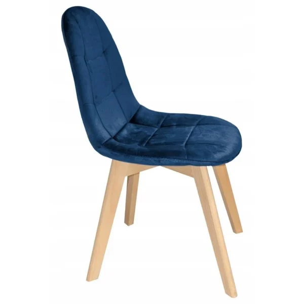 Scaun bucatarie/living, catifea si PU, albastru marin, 43x54x81 cm, Colin - imagine 7