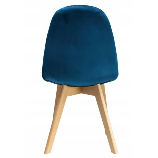 Scaun bucatarie/living, catifea si PU, albastru marin, 43x54x81 cm, Colin - imagine 5