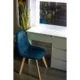 Scaun bucatarie/living, catifea si PU, albastru marin, 43x54x81 cm, Colin - imagine 4