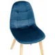 Scaun bucatarie/living, catifea si PU, albastru marin, 43x54x81 cm, Colin - imagine 3