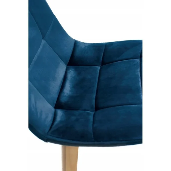 Scaun bucatarie/living, catifea si PU, albastru marin, 43x54x81 cm, Colin - imagine 2