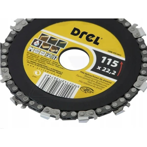 Disc debitat lemn, cu lant, 115 mm, Drel - imagine 2