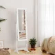 Cabinet bijuterii cu oglinda, Artool, MDF, raft interior, alb, 41x36x151 cm - imagine 2
