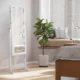 Cabinet bijuterii cu oglinda, Artool, MDF, raft interior, alb, 41x36x151 cm - imagine 5
