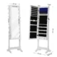 Cabinet bijuterii cu oglinda, Artool, MDF, raft interior, alb, 41x36x151 cm - imagine 8
