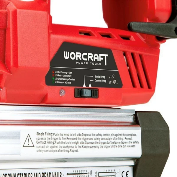 Capsator 2 in 1, capse si cuie, 20V Li-ion (acumulator neinclus), 100x32 mm, 100x40 mm, Worcraft - imagine 6