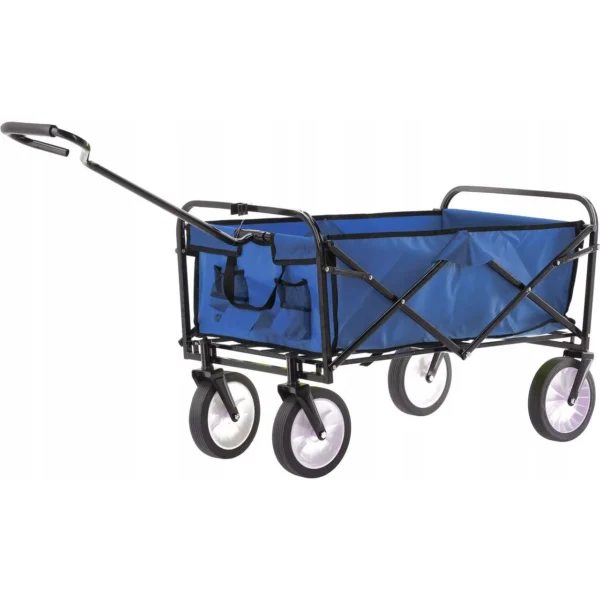 Carucior de gradina, pliabil, Chomik, albastru, max 70 kg, 116x54x90 cm - imagine 7