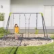 Complex de joaca, leagan, scara catarare si leagan dublu, verde, 295x138x180 cm - imagine 10