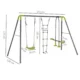 Complex de joaca, leagan, scara catarare si leagan dublu, verde, 295x138x180 cm - imagine 9