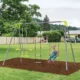 Complex de joaca, leagan, scara catarare si leagan dublu, verde, 295x138x180 cm - imagine 11