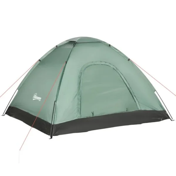 Cort camping, 2 persoane, cu geanta, verde, 206x185x120 cm - imagine 9