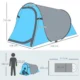 Cort camping, 2 persoane, impermeabil, tip igloo, cu husa, albastru deschis, 220x108x110 cm - imagine 7