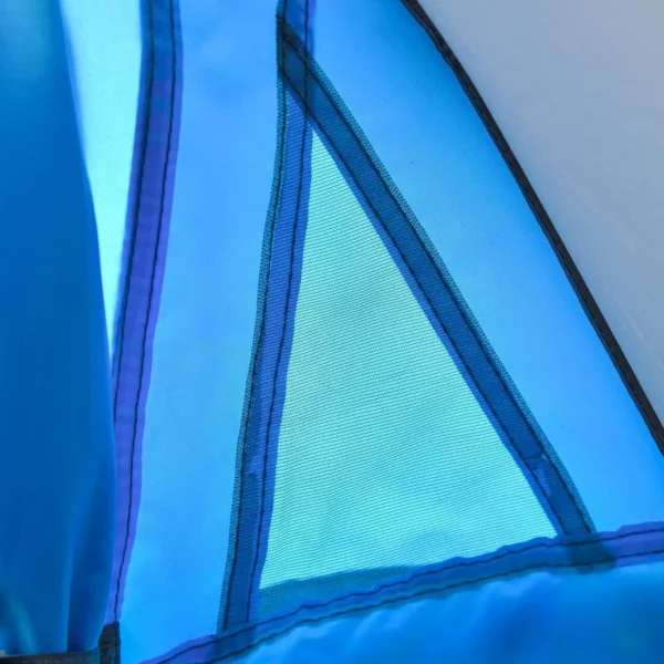 Cort camping, 2 persoane, impermeabil, tip igloo, cu husa, albastru deschis, 220x108x110 cm - imagine 10