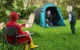 Cort camping, 2 persoane, impermeabil, tip igloo, cu husa, albastru deschis, 220x108x110 cm - imagine 14