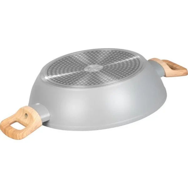 Cratita ceramica cu capac de sticla, manere lemn, 2.8 L, 26 cm, MagicHome Harmony - imagine 5