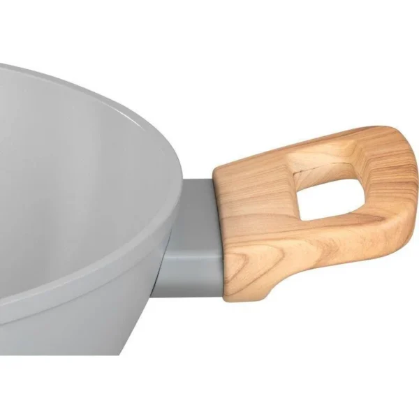 Cratita ceramica cu capac de sticla, manere lemn, 2.8 L, 26 cm, MagicHome Harmony - imagine 4