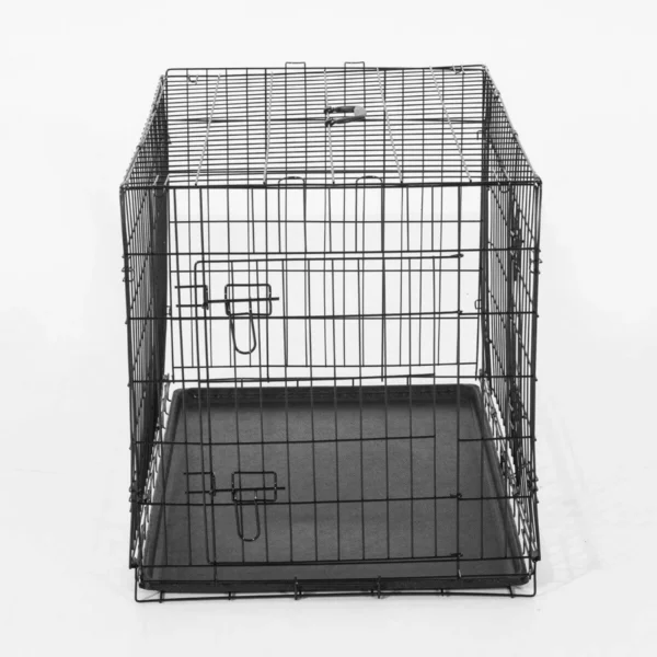 Cusca pentru animale de companie, otel, ABS, pliabila, cu 2 intrari, negru, marimea M, 121x74.5x81 cm - imagine 2